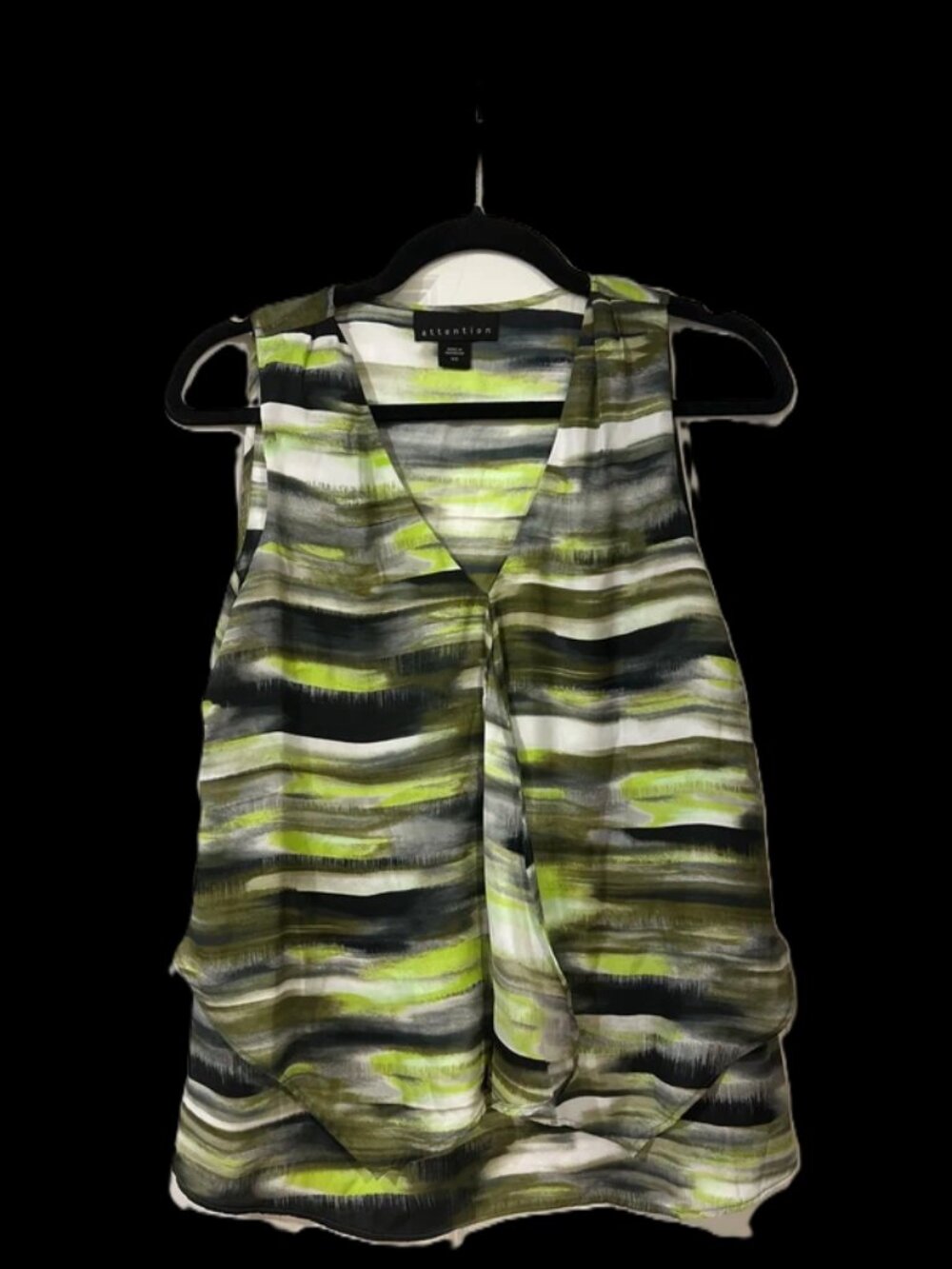 Attention Sleeveless Abstract Print Blouse